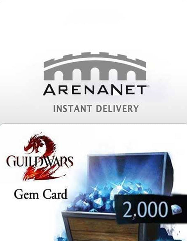 Guild Wars 2 2000 Gems Card (PC) ArenaNet Key - GLOBAL - cdkeydeals.com
