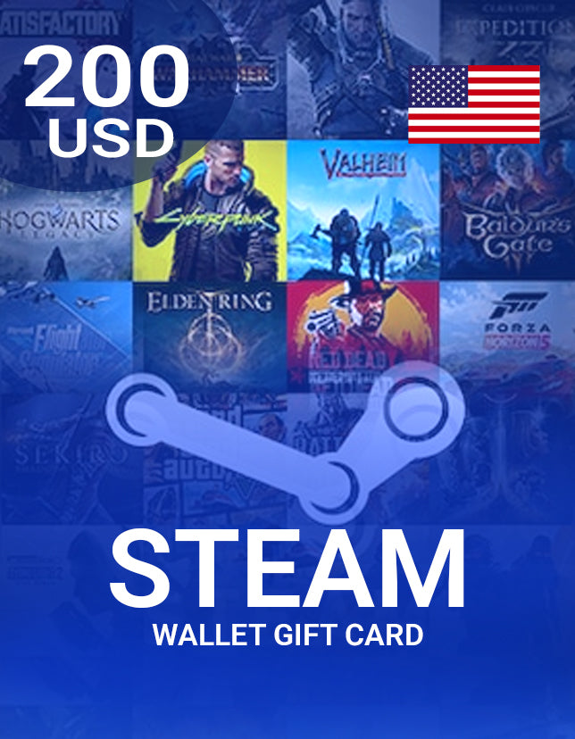 Steam Wallet Gift Card 200 USD Key - UNITED STATES
