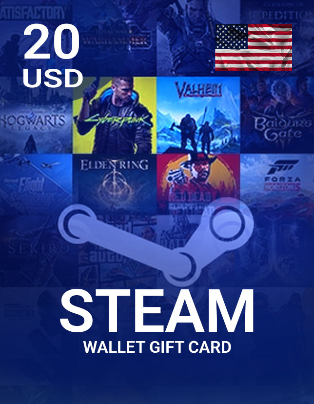 Steam Wallet Gift Card 20 USD Key - UNITED STATES - cdkeydeals.com