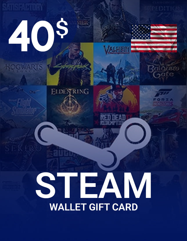 Steam Wallet Gift Card 40 USD Key - UNITED STATES
