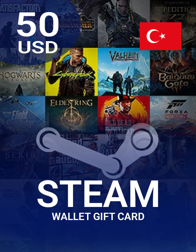 Steam Wallet Gift Card 50 USD Key - TURKEY-1