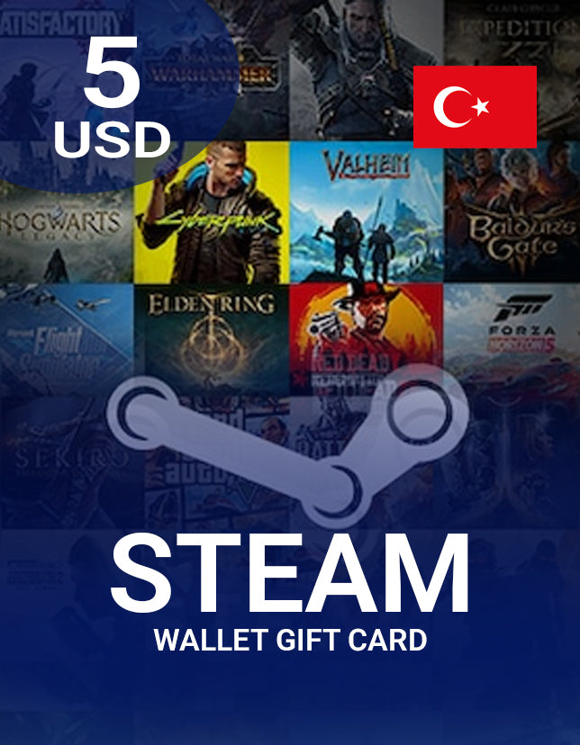 Steam Wallet Gift Card 5 USD Key - TURKEY-1