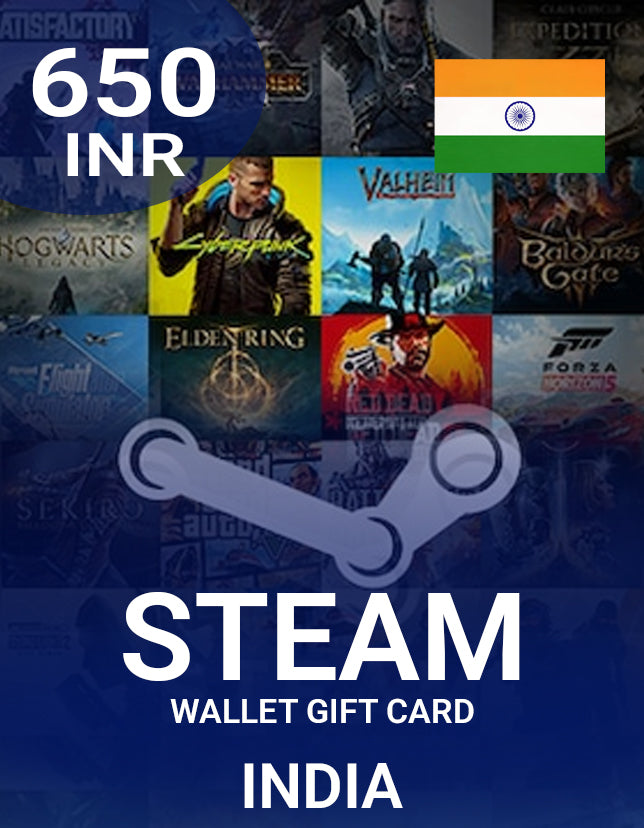 Steam Wallet Gift Card 650 INR Key - INDIA